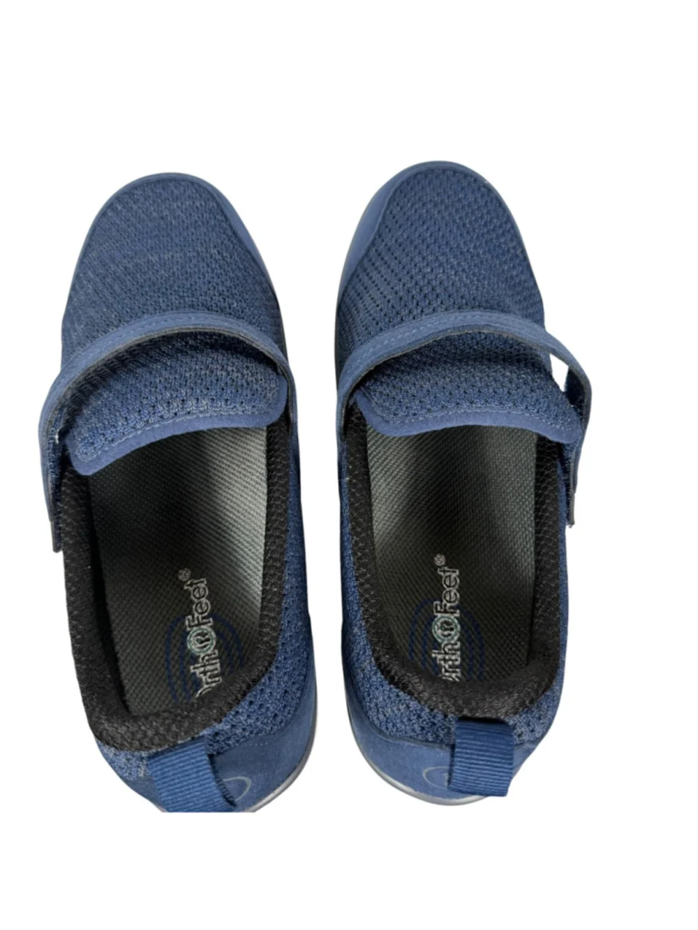 Orthofeet Slip On Walking Shoes Navy Strap Orthotic Comfort Women's Size 8 Wide